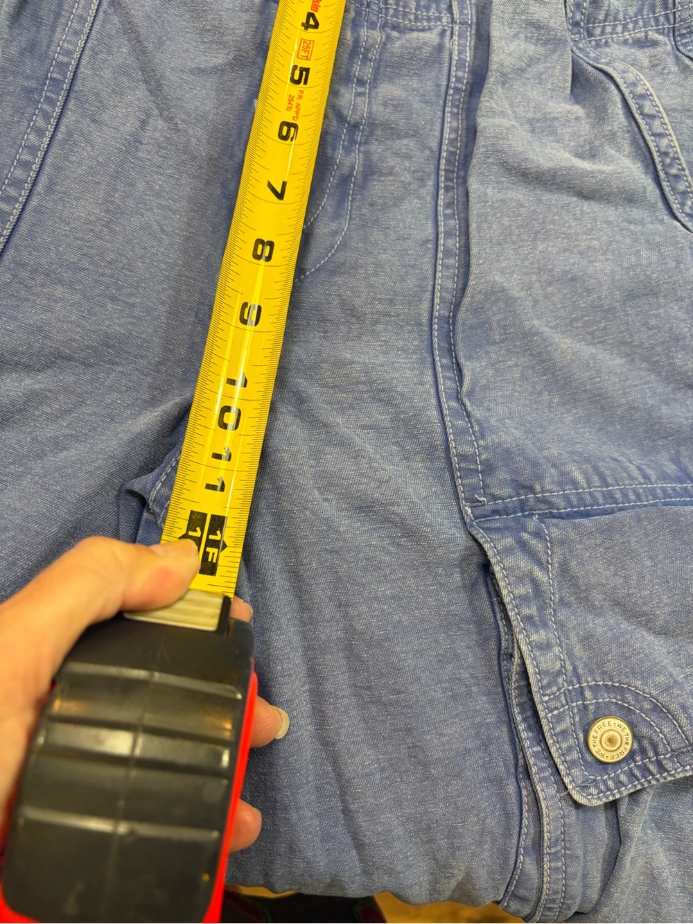 We The Free Brentwood Slouchy Cargo Pants Ebb & Flow (Blue) Size 6 NWOT Barrel - Picture 10 of 10